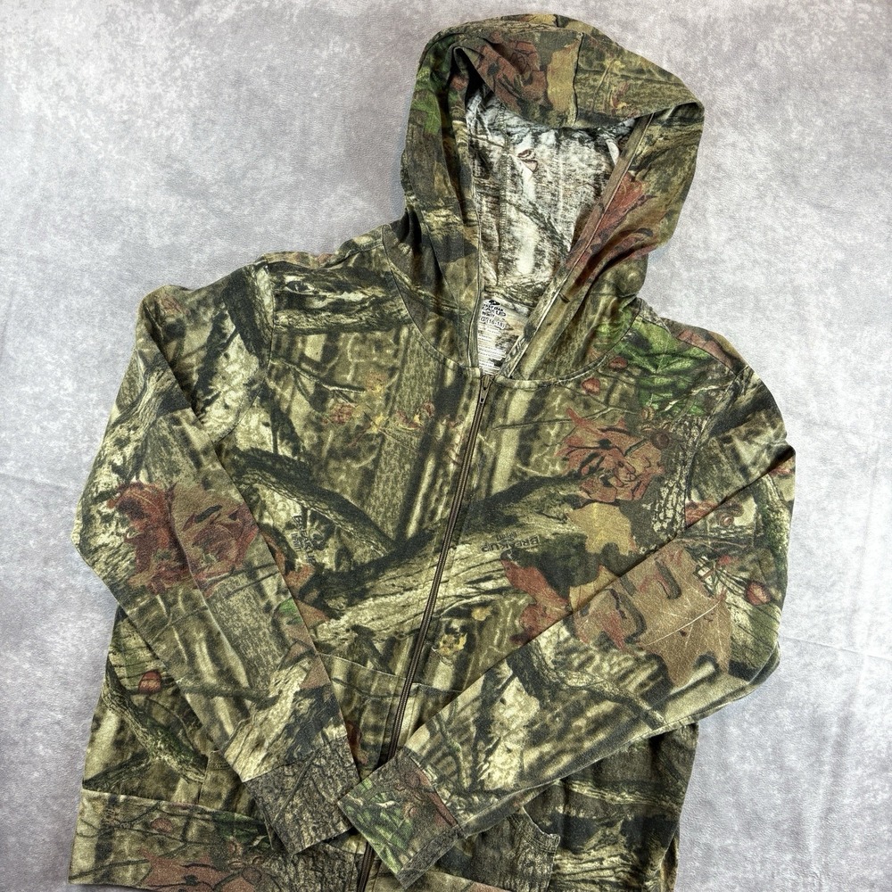 Mossy Oak Hoodie Kids XL Green Camo Sweatshirt Hunting Fishing Archery Break Up